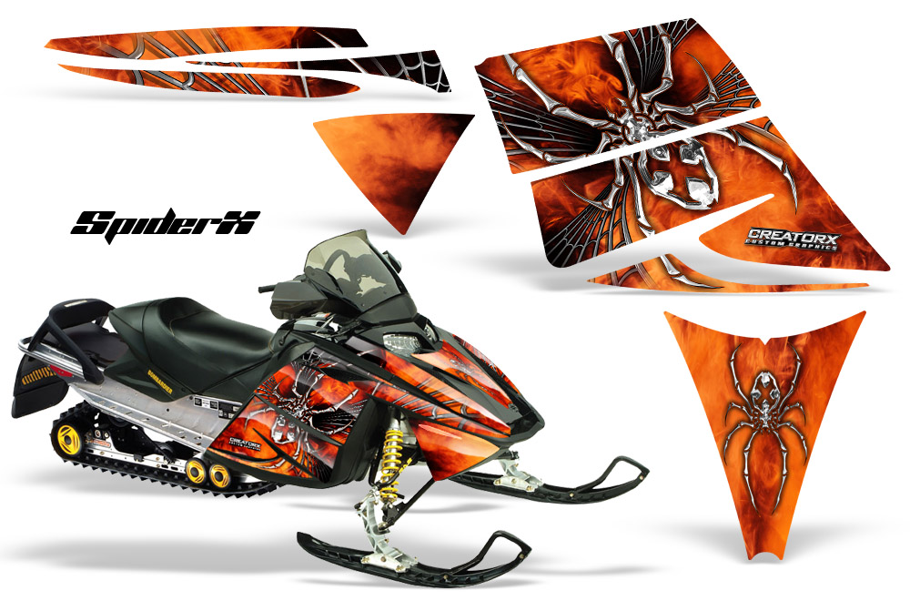 Ski-Doo Rev Graphics Kit SpiderX Orange